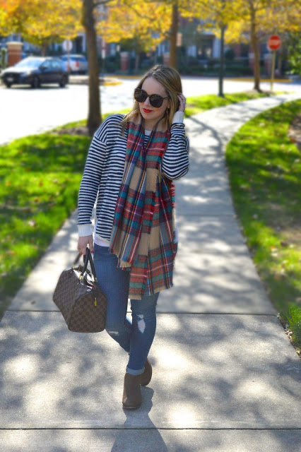 stripes & plaid for a preppy fall - A Blonde's Moment