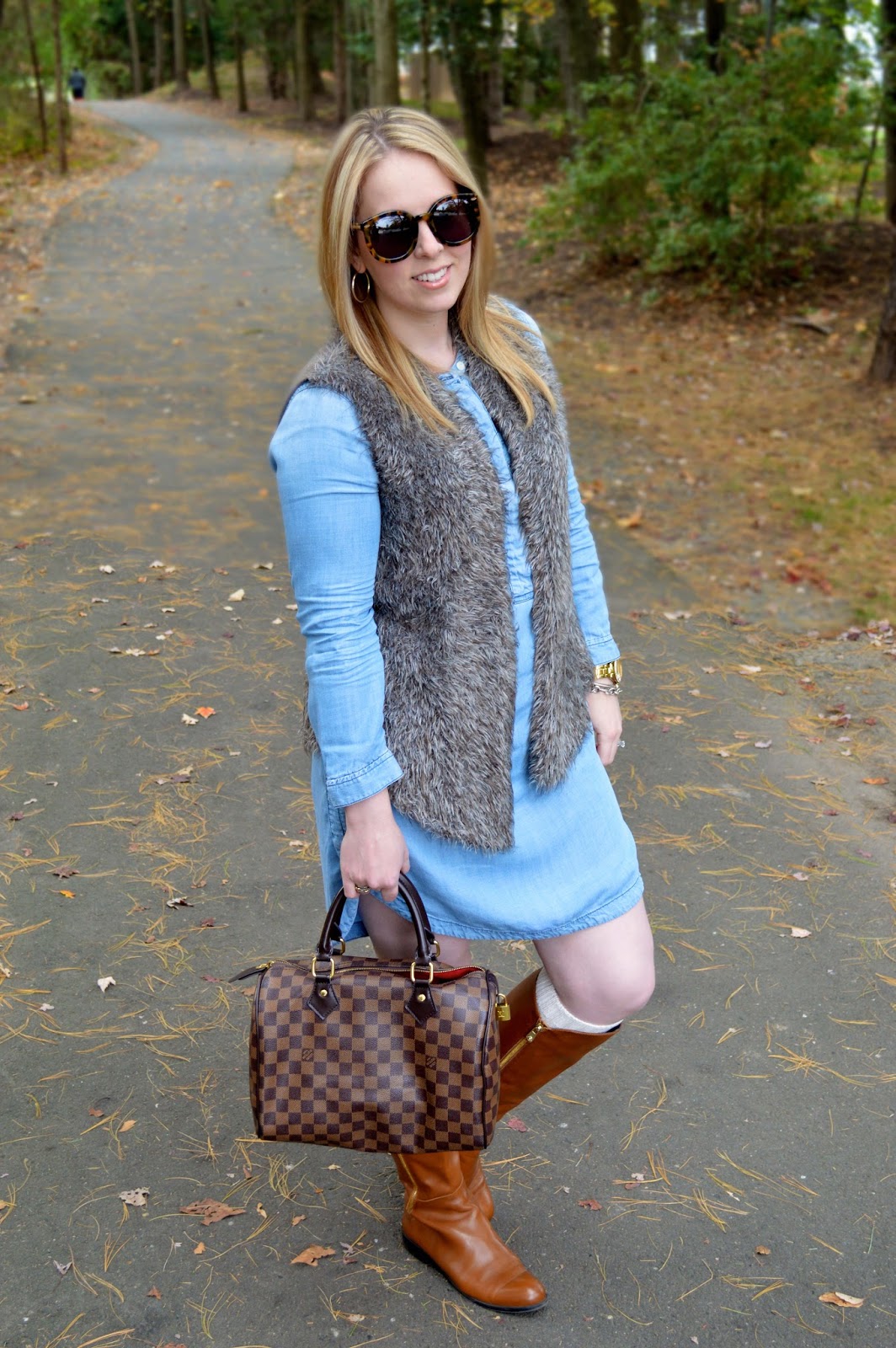 my favorite chambray dress - A Blonde's Moment