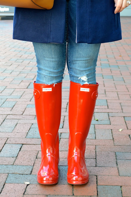 red-hunter-boots