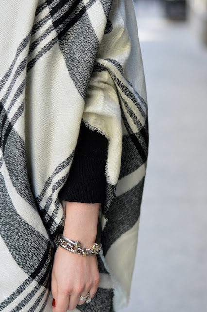 black-white-plaid-poncho