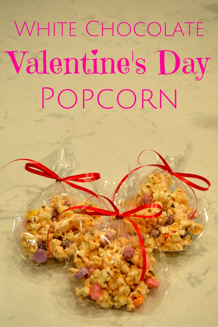 White Chocolate Valentine's Day Popcorn - A Blonde's Moment