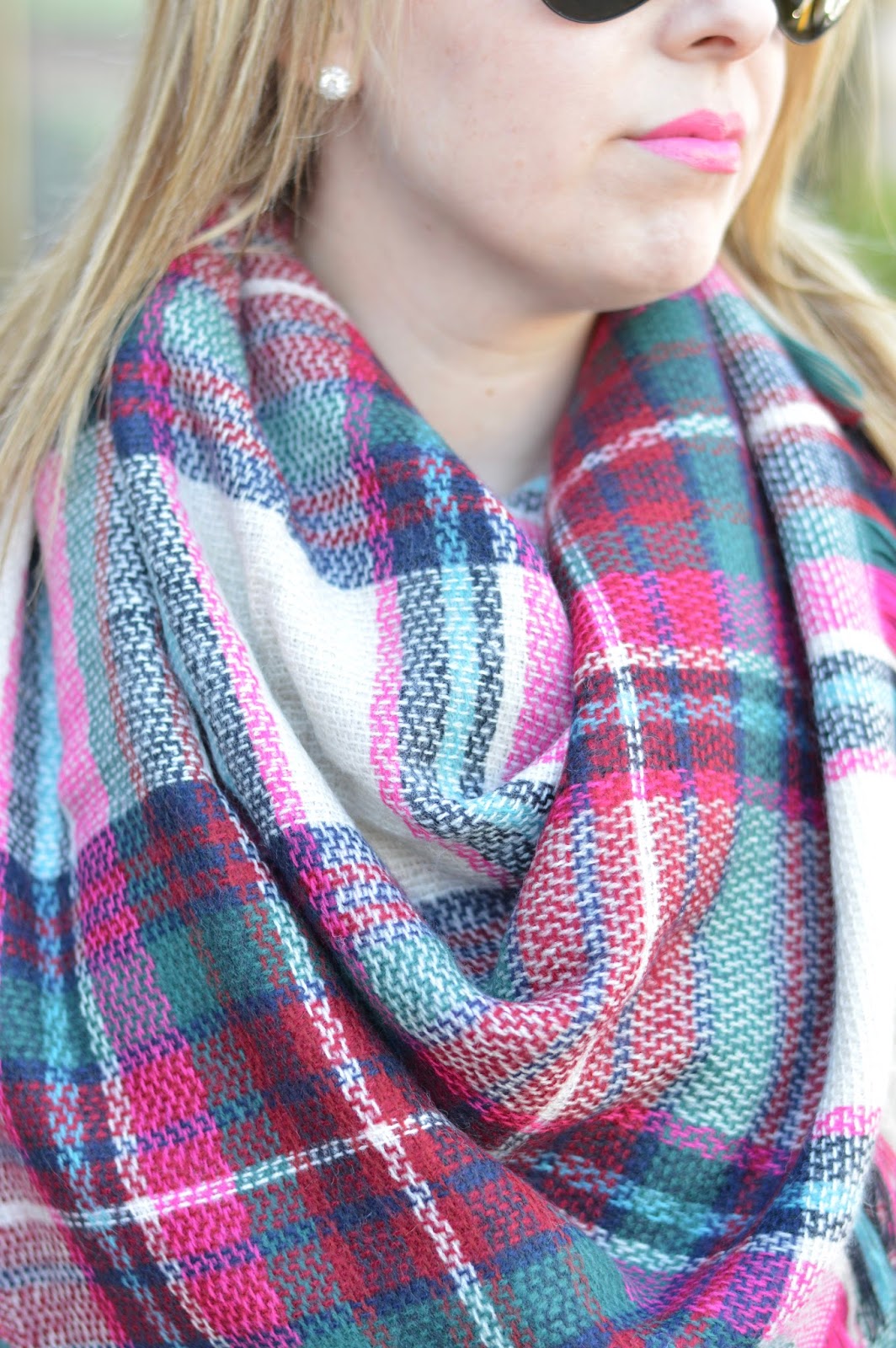 Pattern Mixing with Pink Plaid & Stripes - A Blonde's Moment