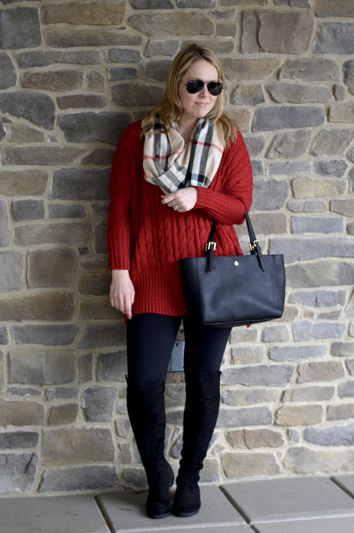 Outfit red outlet sweater