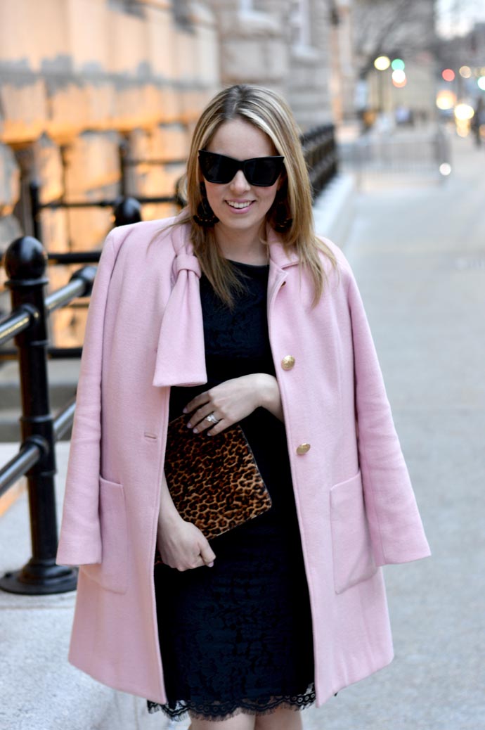 Black best sale pink coat