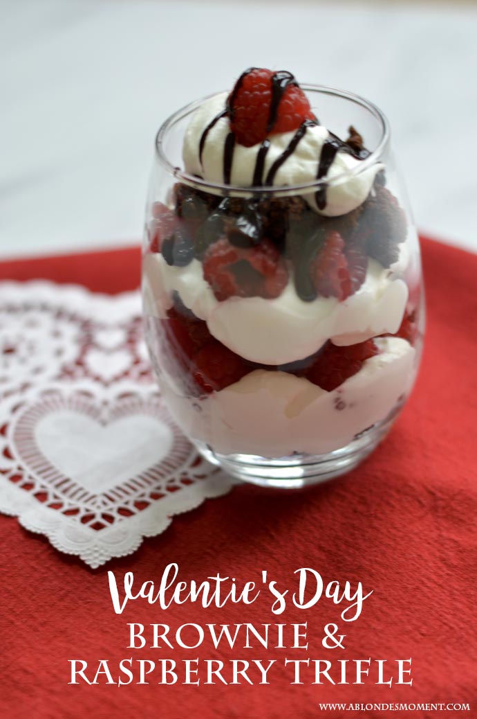 Valentine's Day Brownie & Raspberry Trifle - A Blonde's Moment