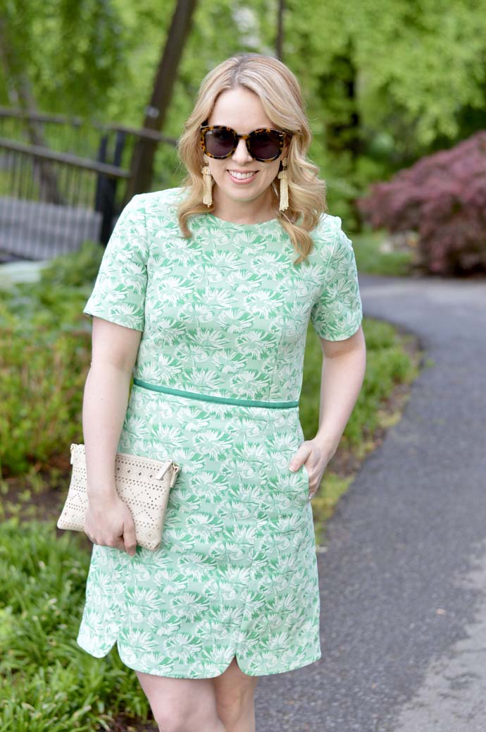 Green Floral Dress - A Blonde's Moment