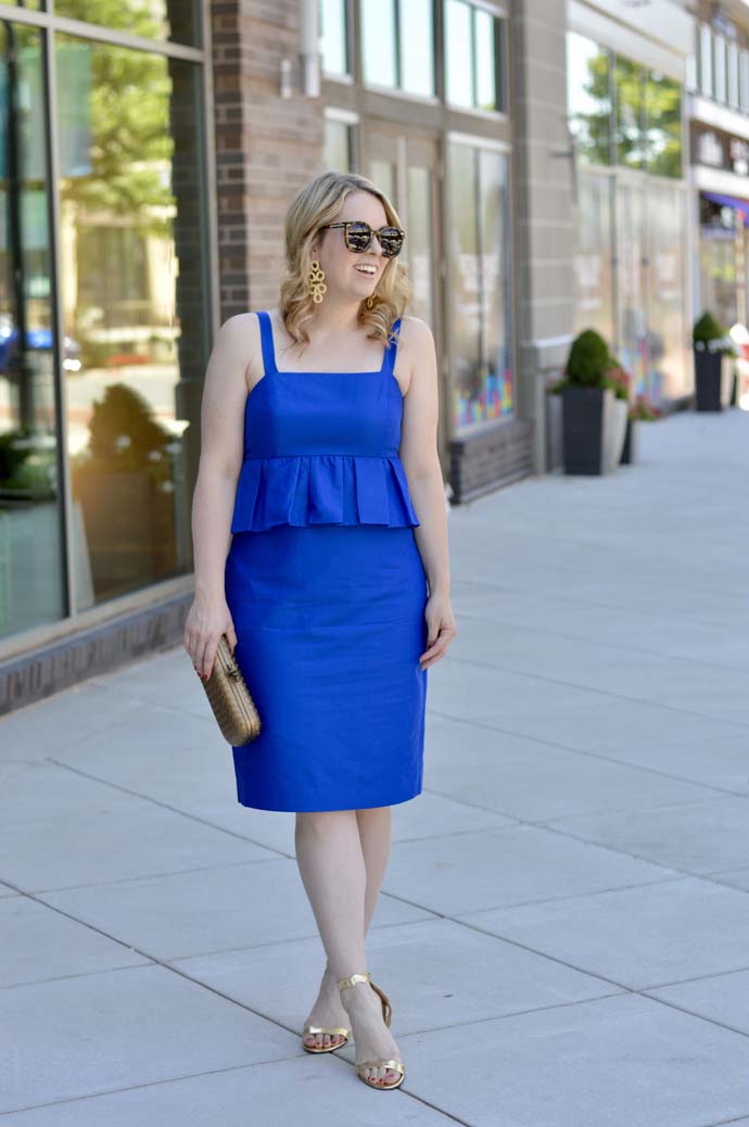 Cobalt Blue Peplum Dress - A Blonde's Moment