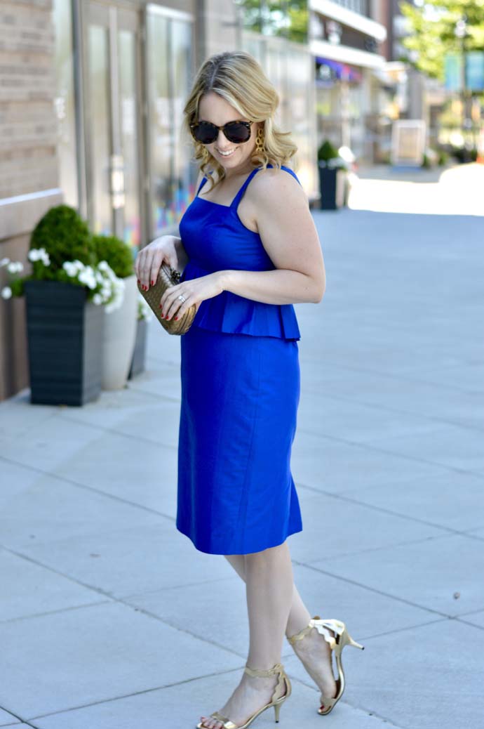 Royal blue best sale peplum dress