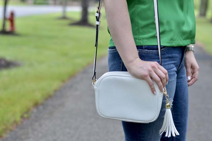 white crossbody bag