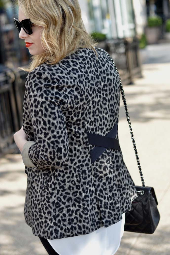 cabi leopard blazer outfit