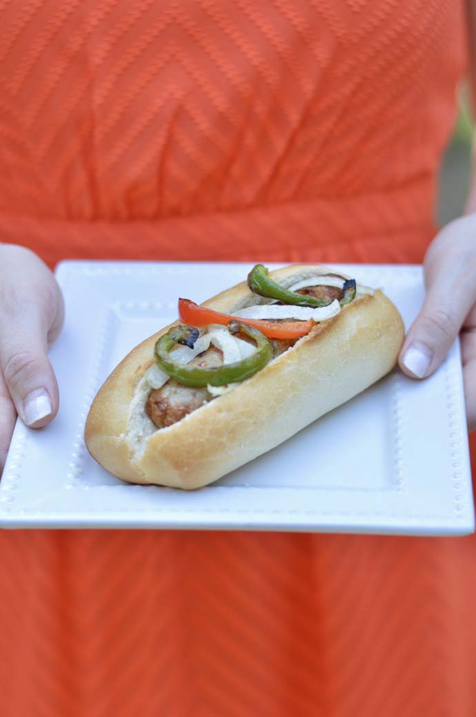 grilled sausage sandwiches peppers onions