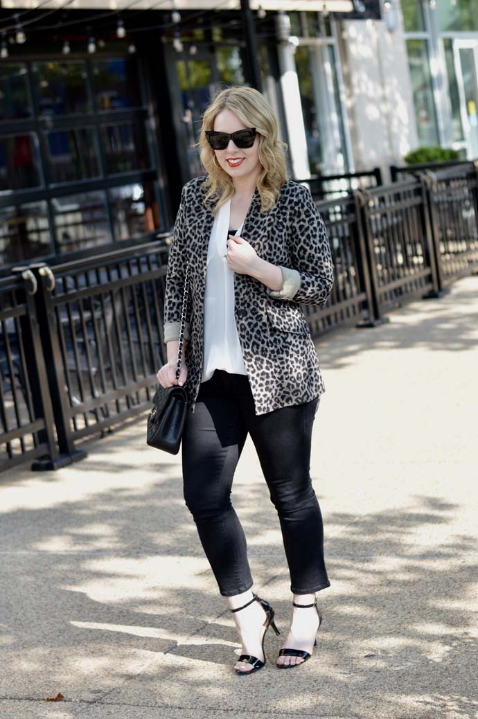 leopard blazer cropped jeans outfit