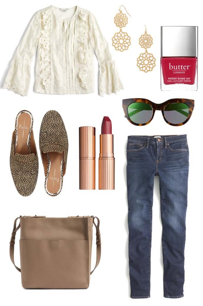 White Eyelet Top Styled for Summer and Fall - A Blonde's Moment