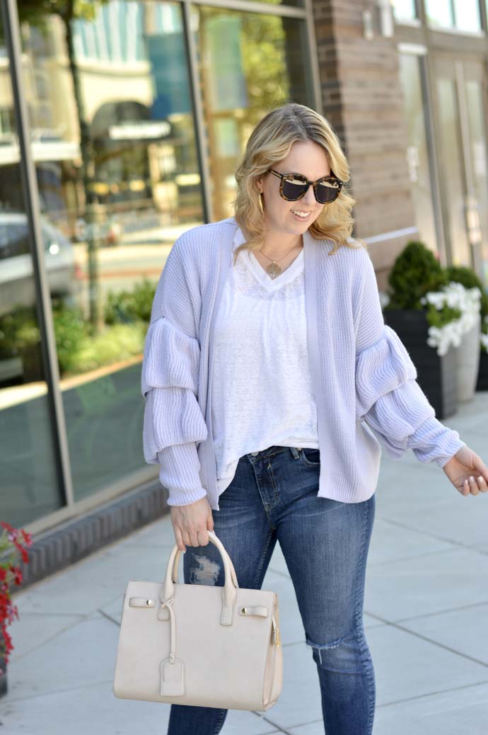 Frill sale sleeve cardigan