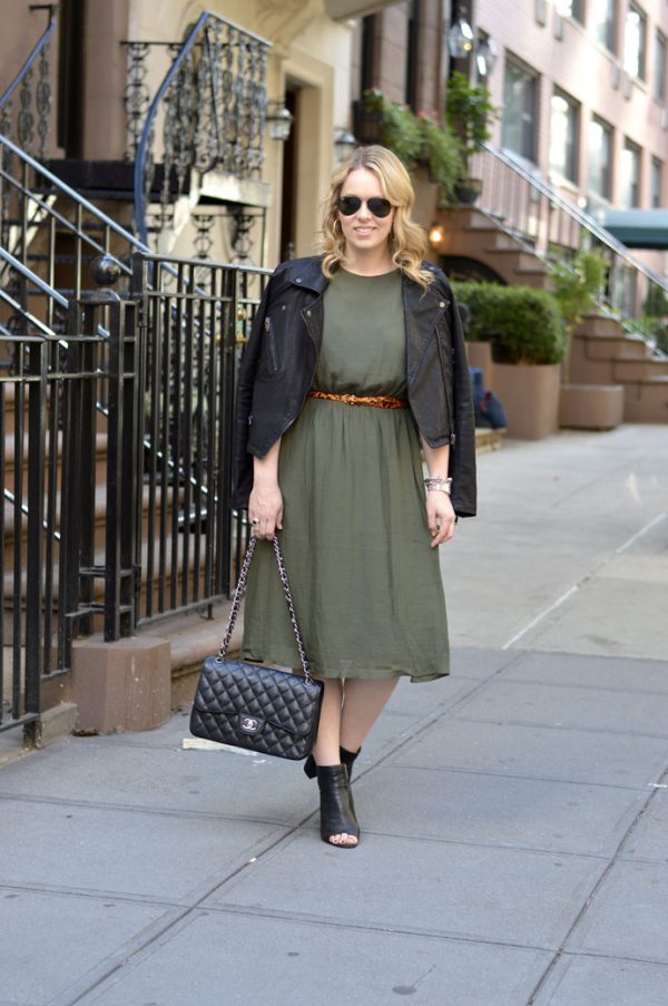 Olive Green Dress - A Blonde's Moment