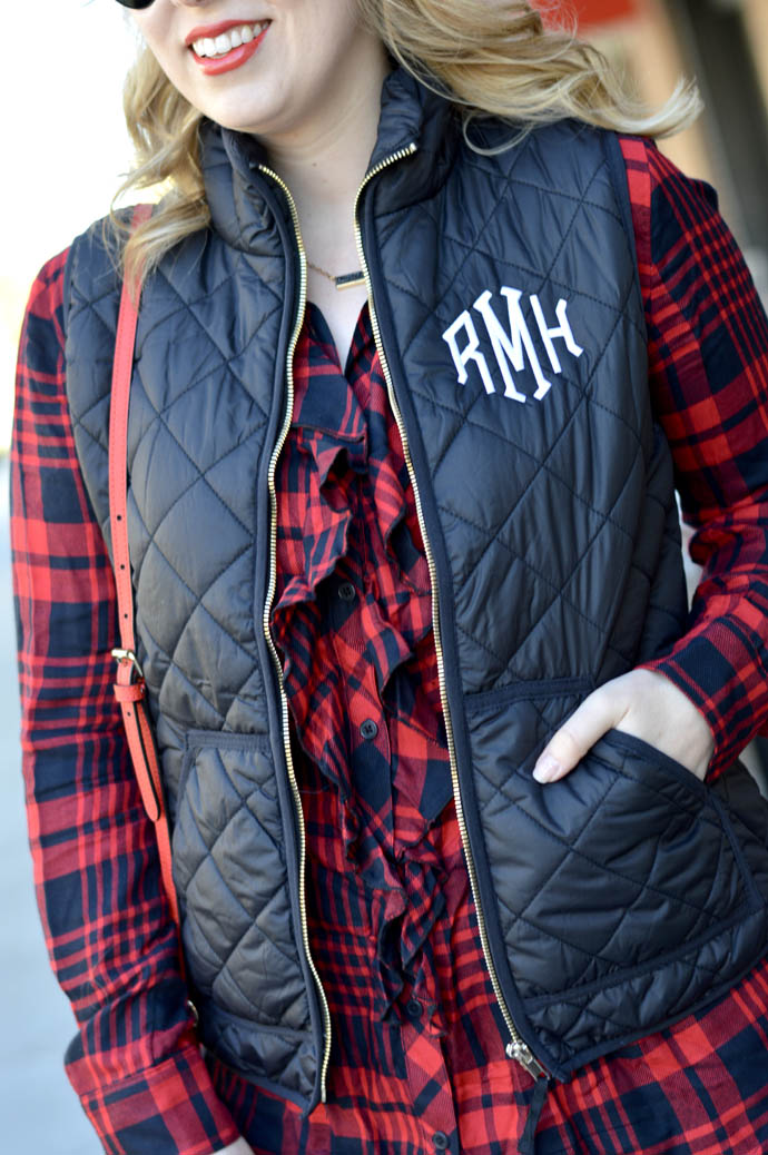 Monogrammed Puffer Vest - A Blonde's Moment