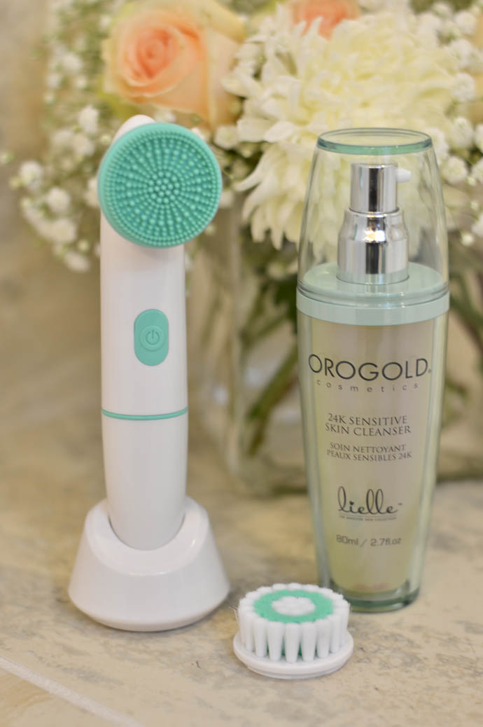 fall skincare with orogold daily cleanser and facial brush