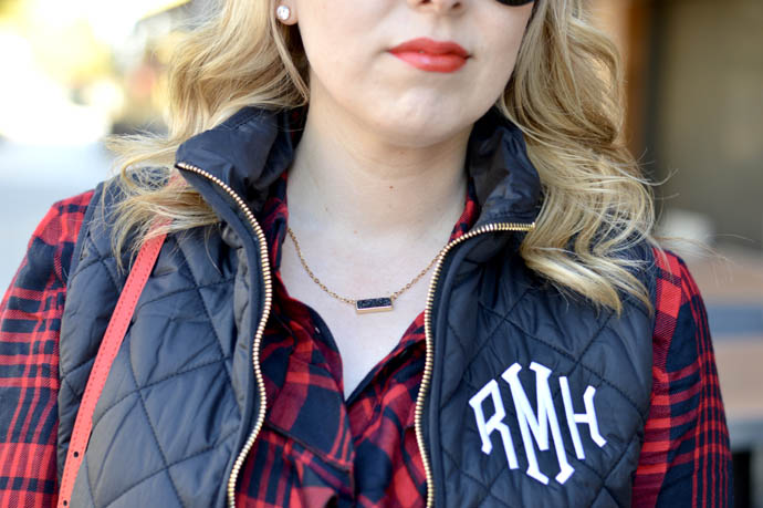 Monogrammed Puffer Vest - A Blonde's Moment