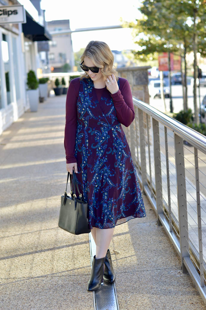 styling a tee under a dress