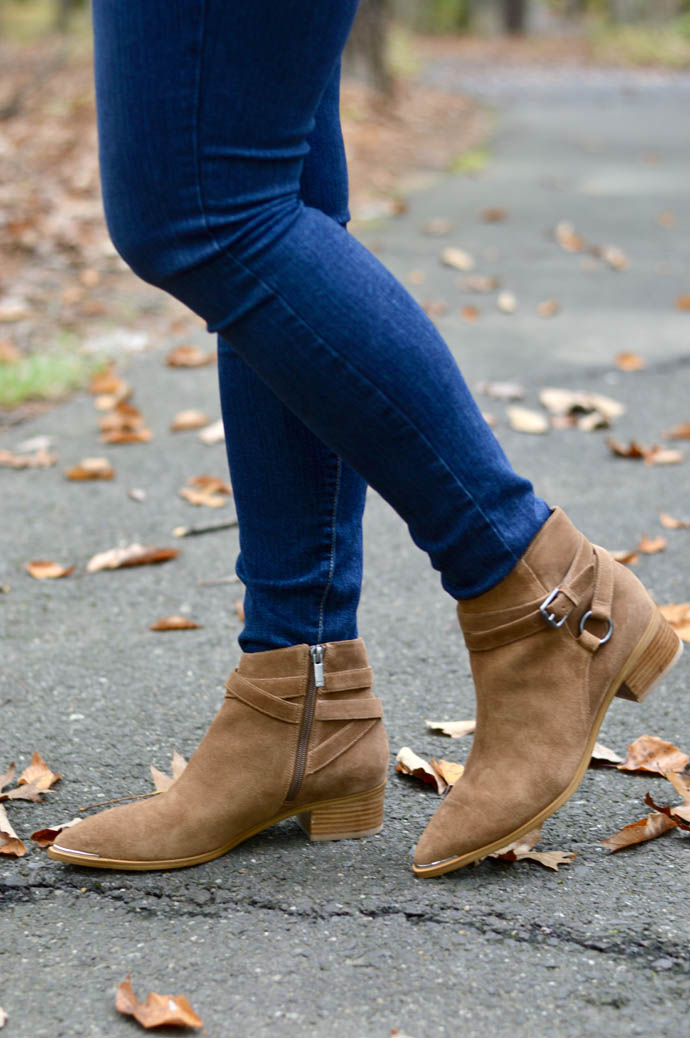 suede brown ankle booties