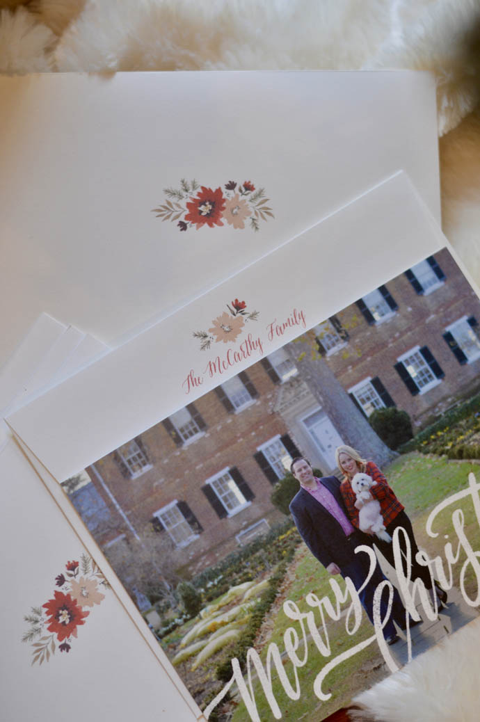 minted return address christmas cards