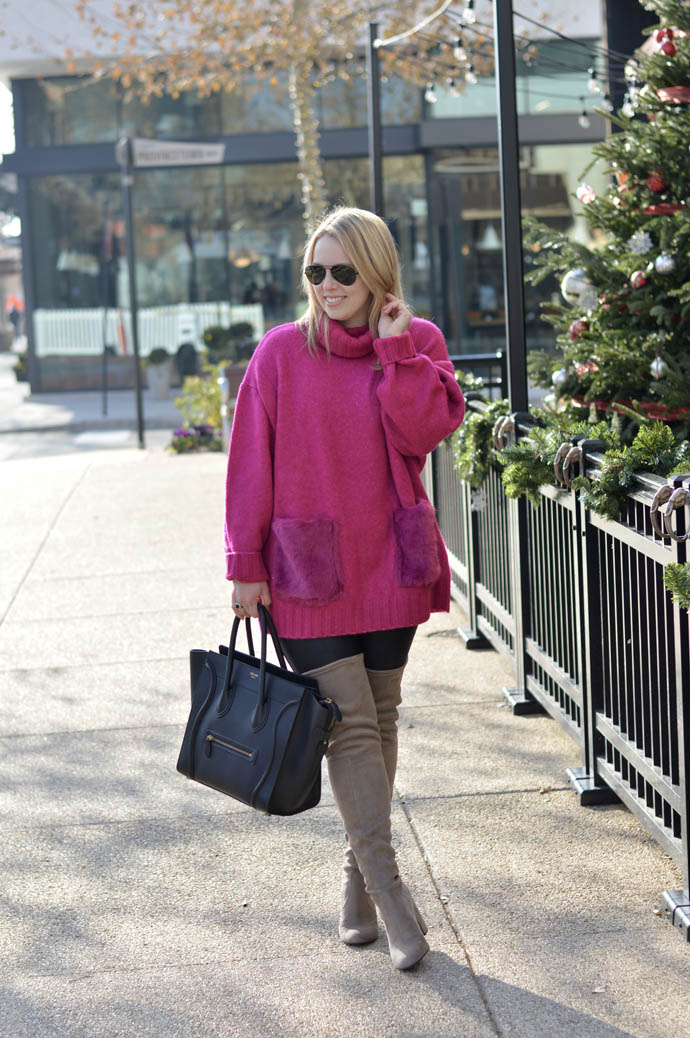 oversized pink sweater