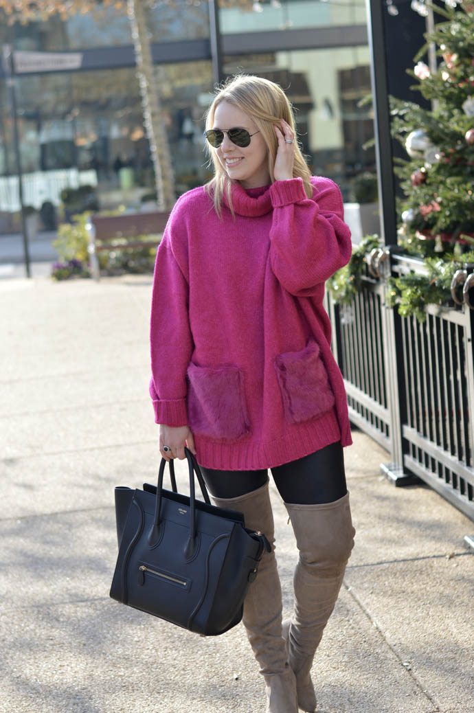 Neon pink best sale sweater zara