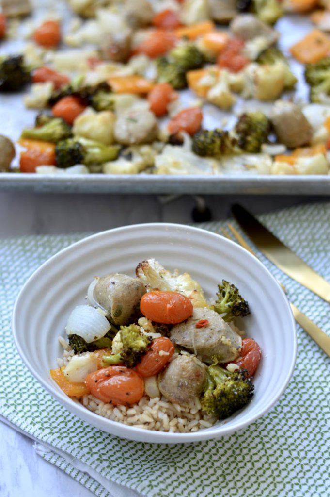 Italian Chicken Sausage Sheet Pan Dinner - A Blonde's Moment