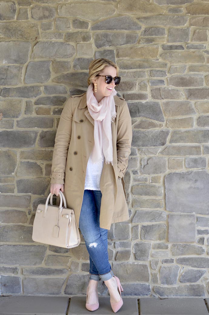 spring trench coat outfit idea