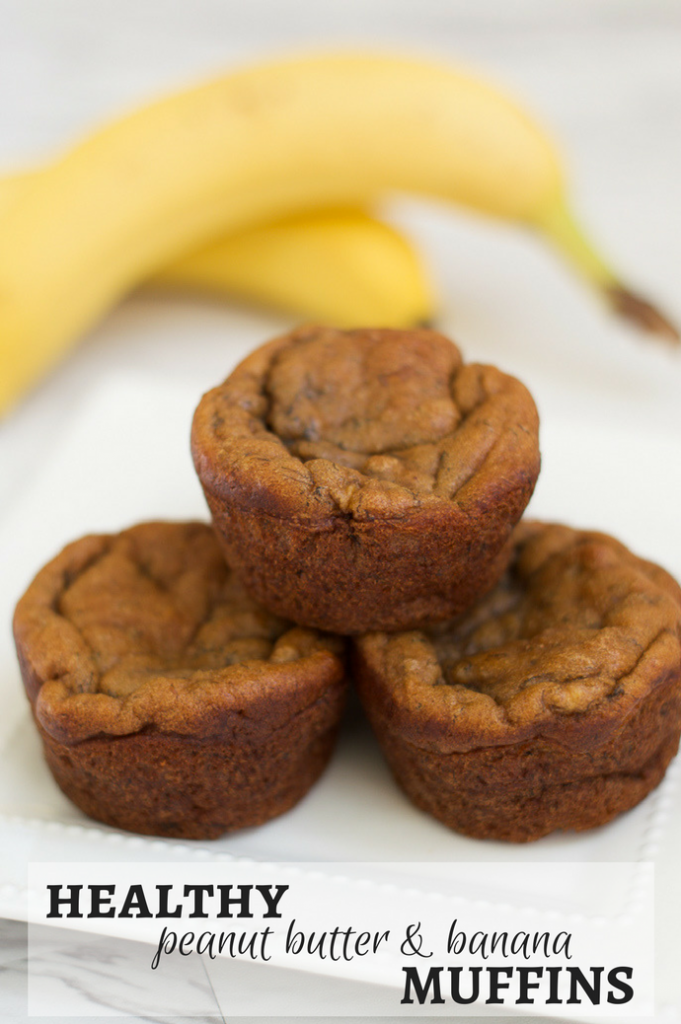 Healthy Peanut Butter and Banana Muffins - A Blonde's Moment