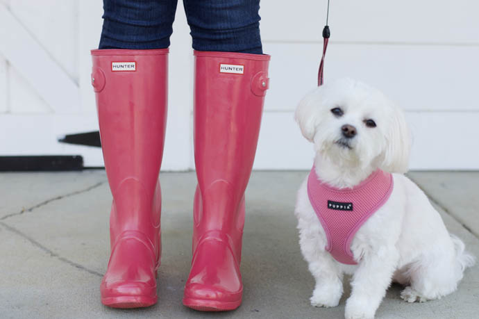 pink hunter rain boots