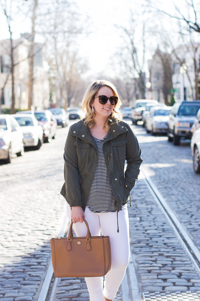 green utility jacket outfit
