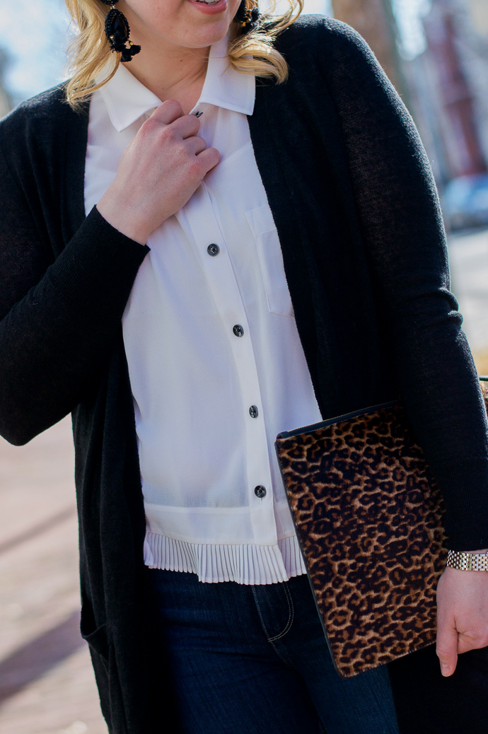 leopard clutch outfit