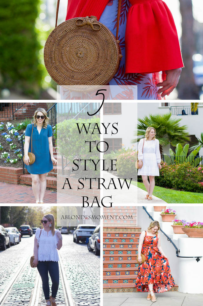 5 ways to style a straw bag