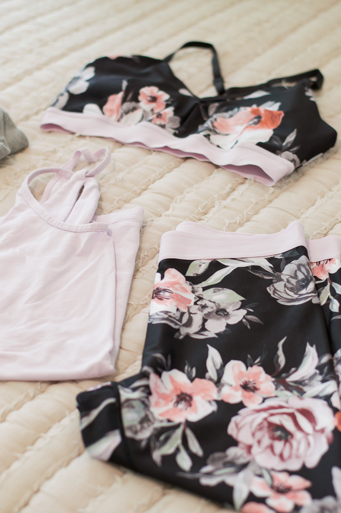 zella floral workout outfit