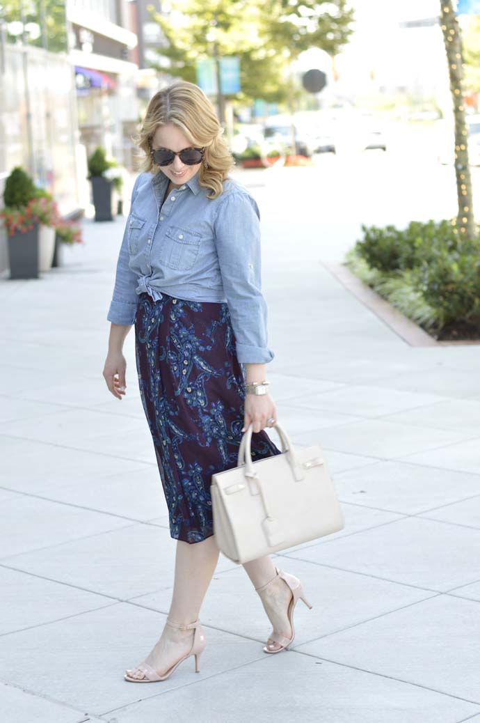 chambray top over dress