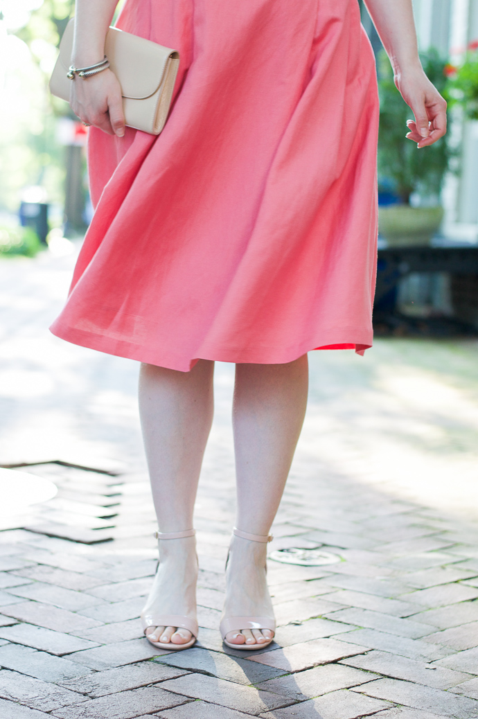 pink linen summer dress