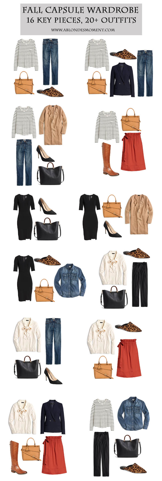 Fall Capsule Wardrobe: 16 Key Pieces, 20+ Outfits - A Blonde's Moment