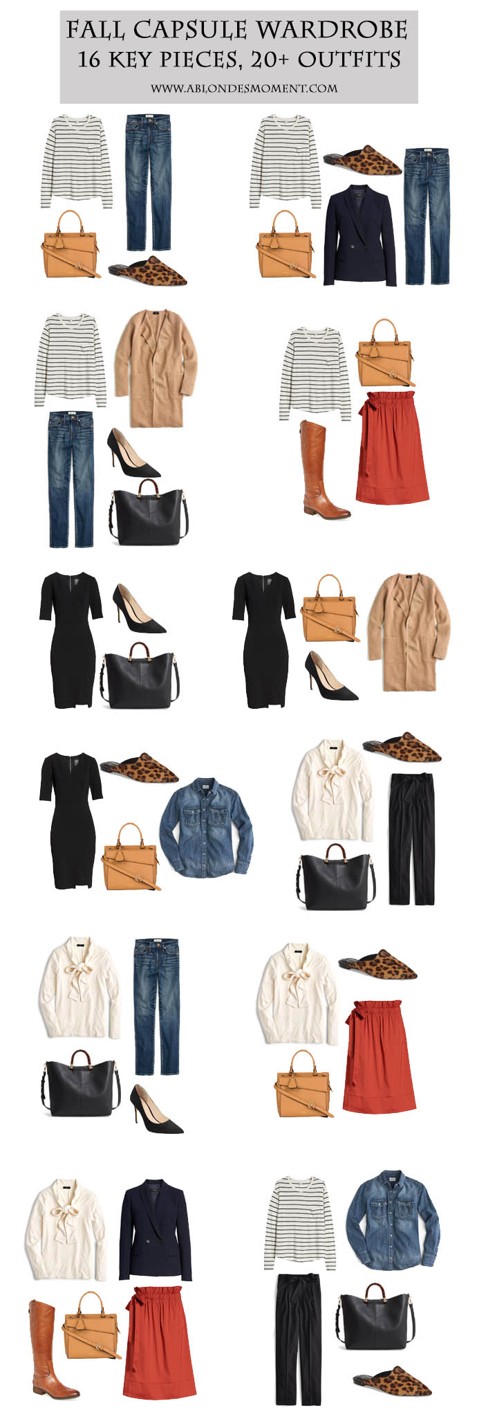 Teen Capsule Wardrobe For The Fall Season: 16 Pieces / 55+ Outfits