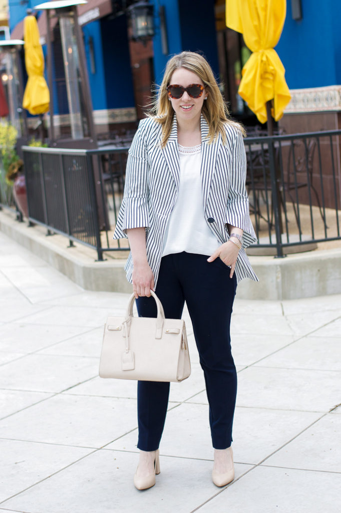 Spring Workwear: Stripe Oversized Blazer - A Blonde's Moment