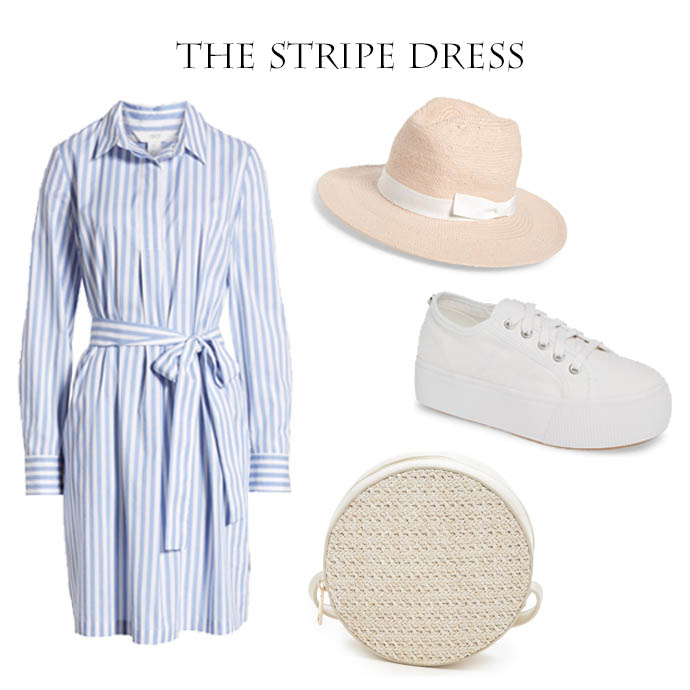 stripe dress outfit idea