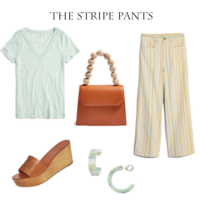 stripe pants outfit idea