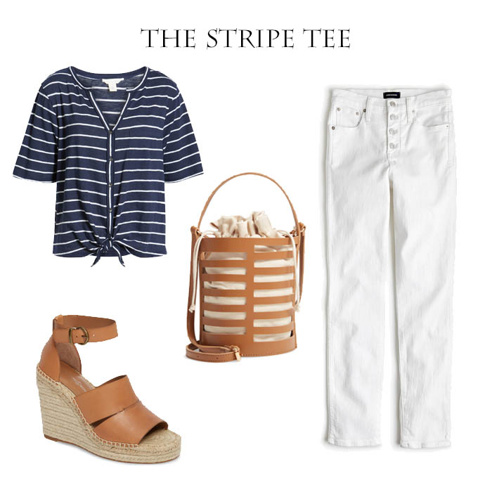 stripe tee outfit idea