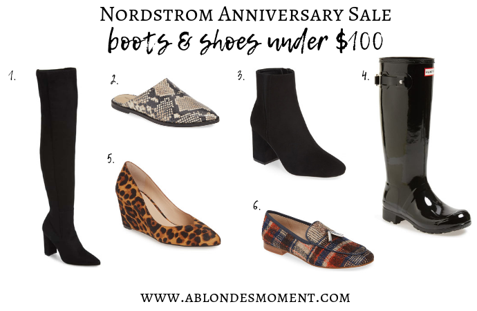 Nordstrom Anniversary Sale boots and shoes under $100