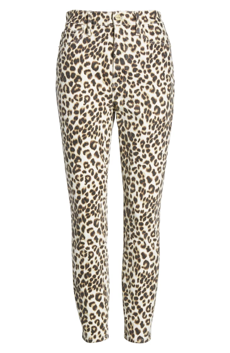 frame ali leopard print high waist skinny jeans