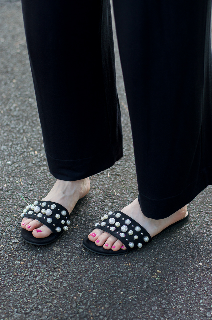 pearl embellished sandals