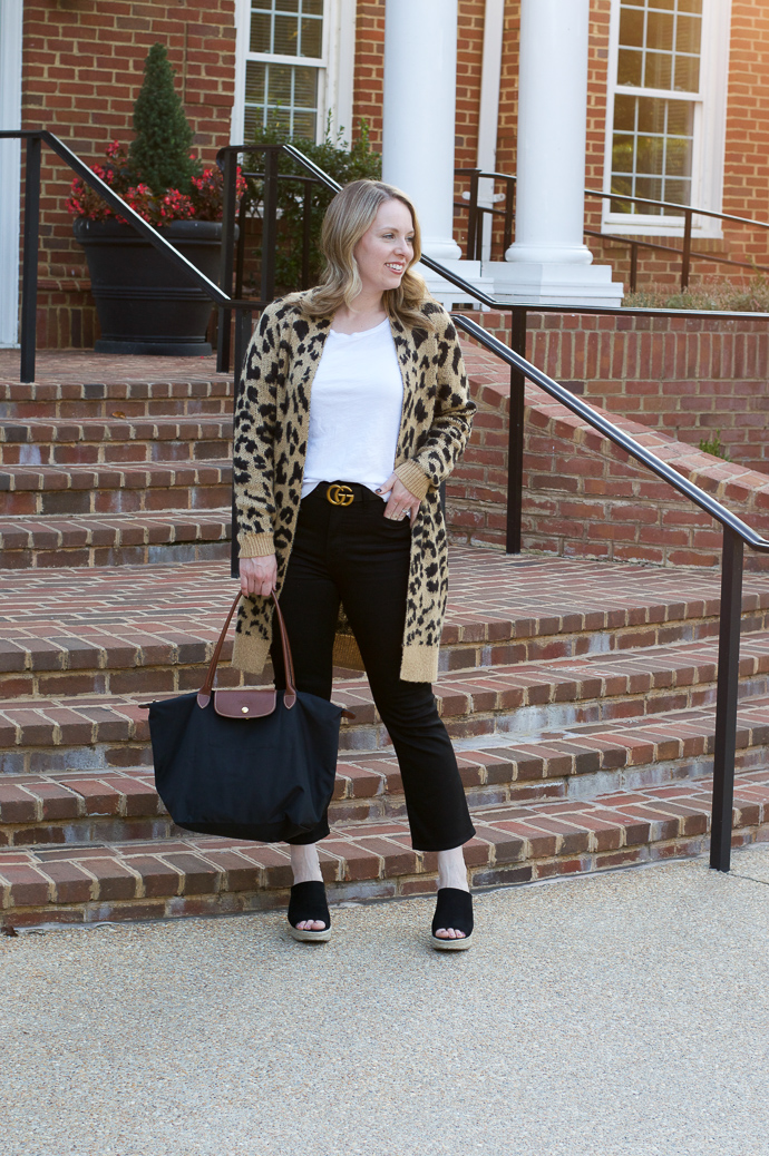long leopard cardigan outfit