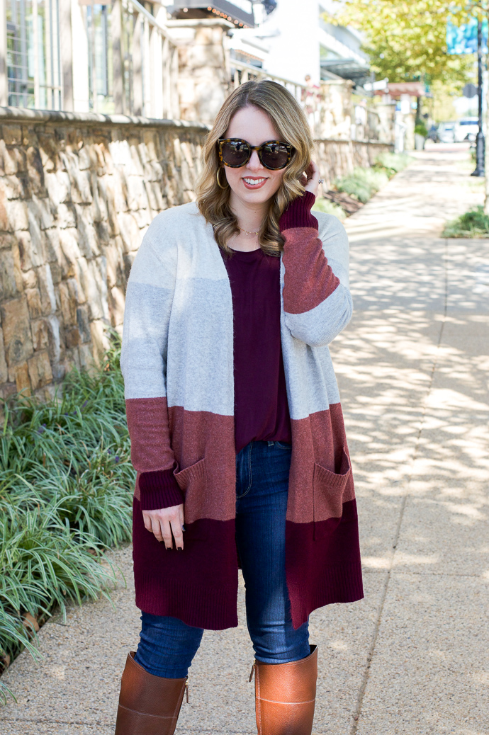 Fall Colorblock Cardigan - A Blonde's Moment
