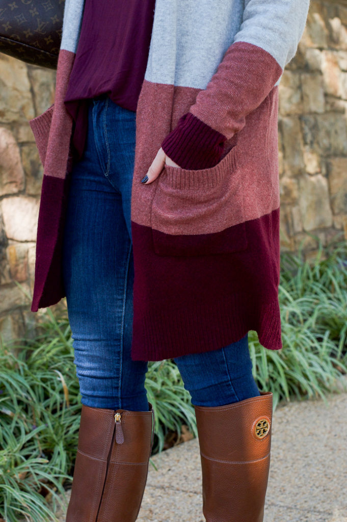 Fall Colorblock Cardigan - A Blonde's Moment