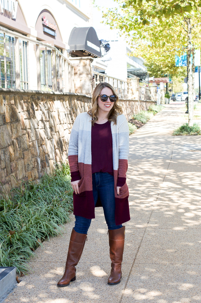Fall Colorblock Cardigan - A Blonde's Moment